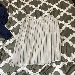 White with black stripes tank top